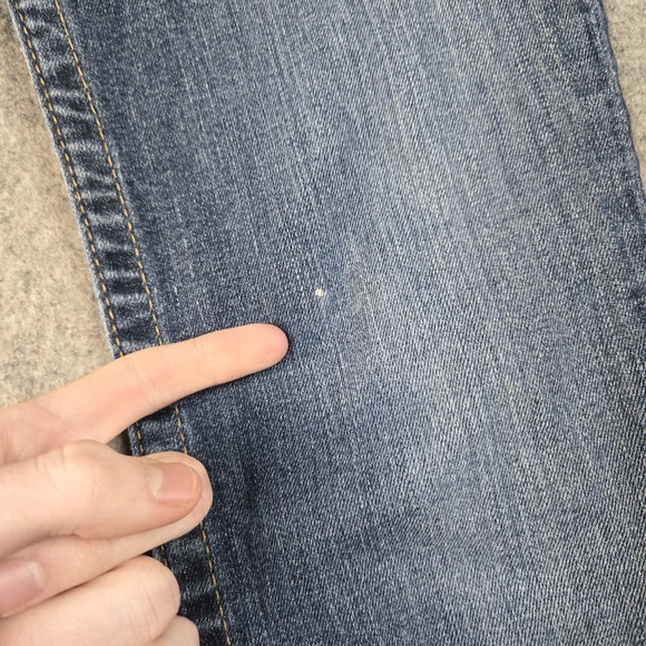 True Religion Jeans Womens 27 Fits 30x33 Blue Denim Straight Leg Flap Pocket Y2k - Picture 4 of 14